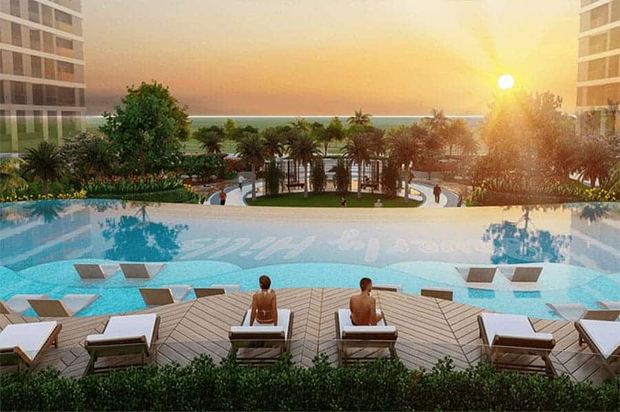 Phối cảnh hồ bơi vô cực Beverly Hill.