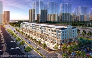 Phối cảnh nhà phố thương mại tọa lạc tại những tâm điểm sôi động và sầm uất nhất Đại đô thị Vinhomes Grand Park.