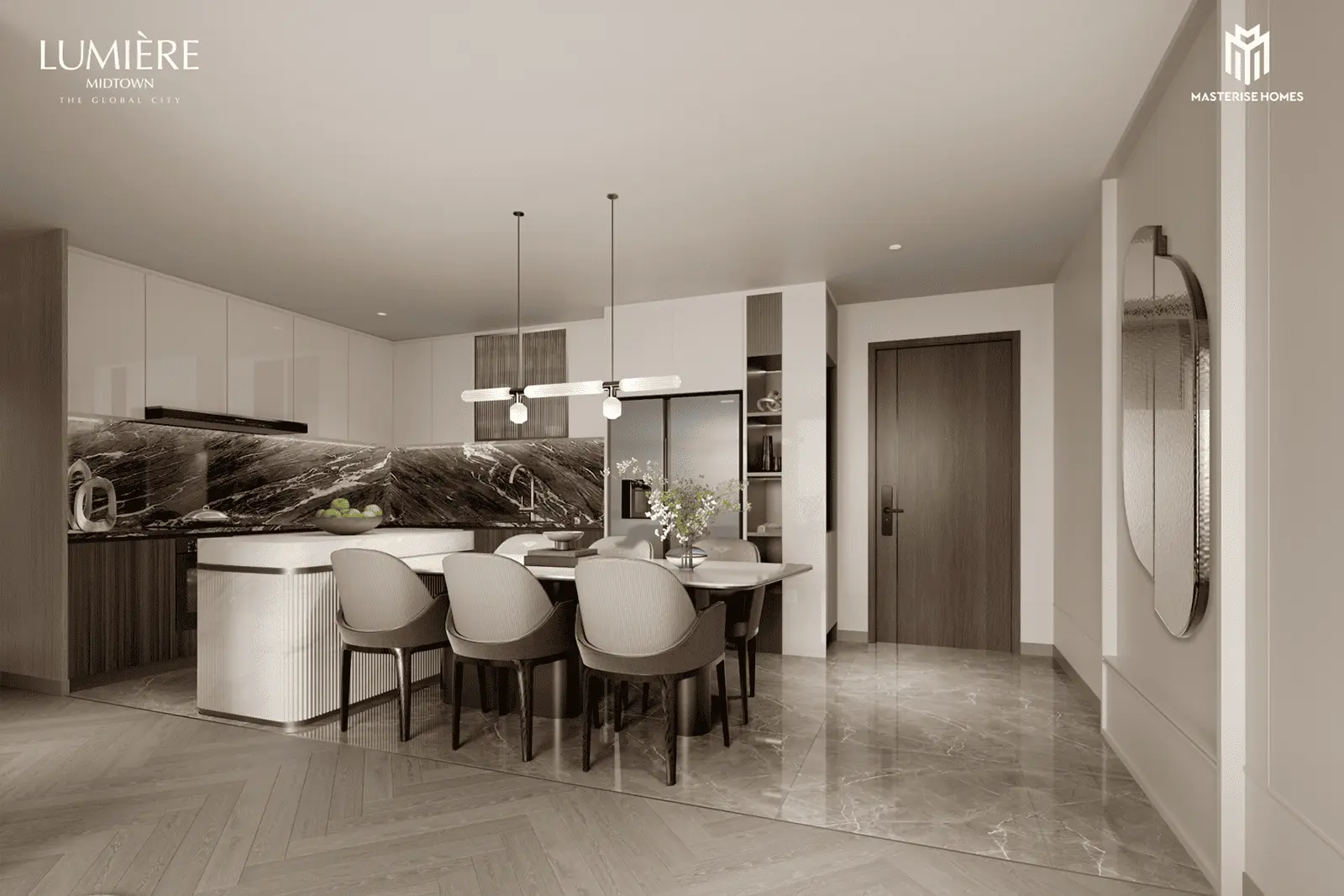 Nội thất tinh tế và sang trọng tại căn hộ LUMIÈRE Midtown, nơi phong cách sống đẳng cấp được tôn vinh.