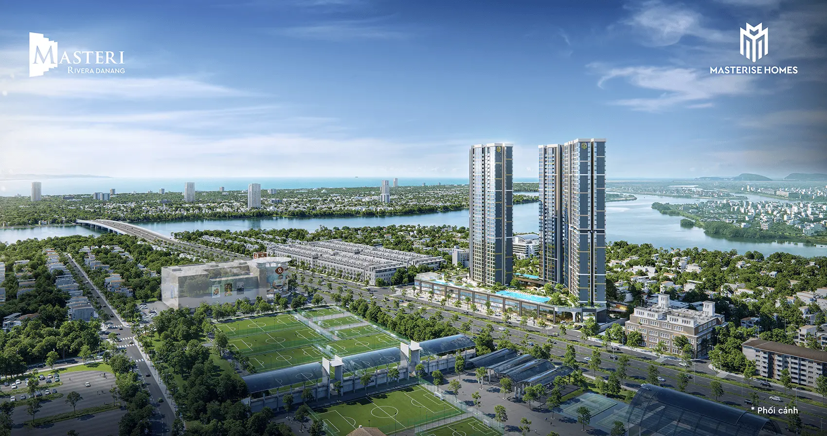 Tòa nhà Masteri Rivera Đà Nẵng nằm tại vị trí tâm điểm quận Hải Châu, giao hòa giữa thiên nhiên và nhịp sống hiện đại.