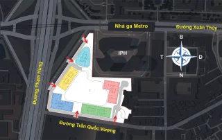 Vị trí dự án Sun Group Cầu Giấy tại ngã tư Phạm Hùng - Xuân Thủy, trung tâm quận Cầu Giấy.